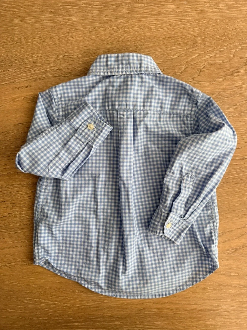 Ralph Lauren Baby Blue Gingham Button Down Shirt | 18M | Embroidered Pony | EUC